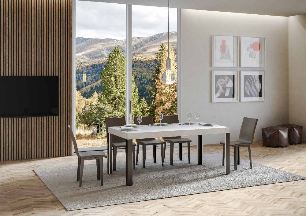 Itamoby Tavolo Linea Allungabile piano Bianco Frassino 90×180 Allungato 284 telaio Antracite Comprare a buon mercato
