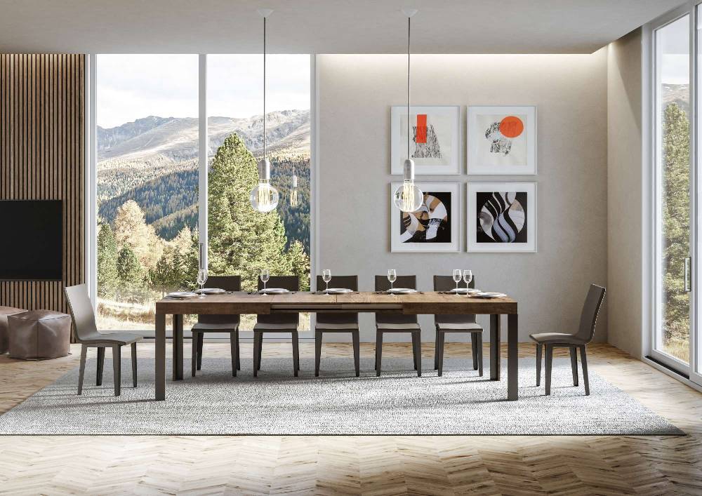 Itamoby Tavolo Linea Allungabile piano Noce 90×160 Allungato 264 telaio Antracite Grande vendita