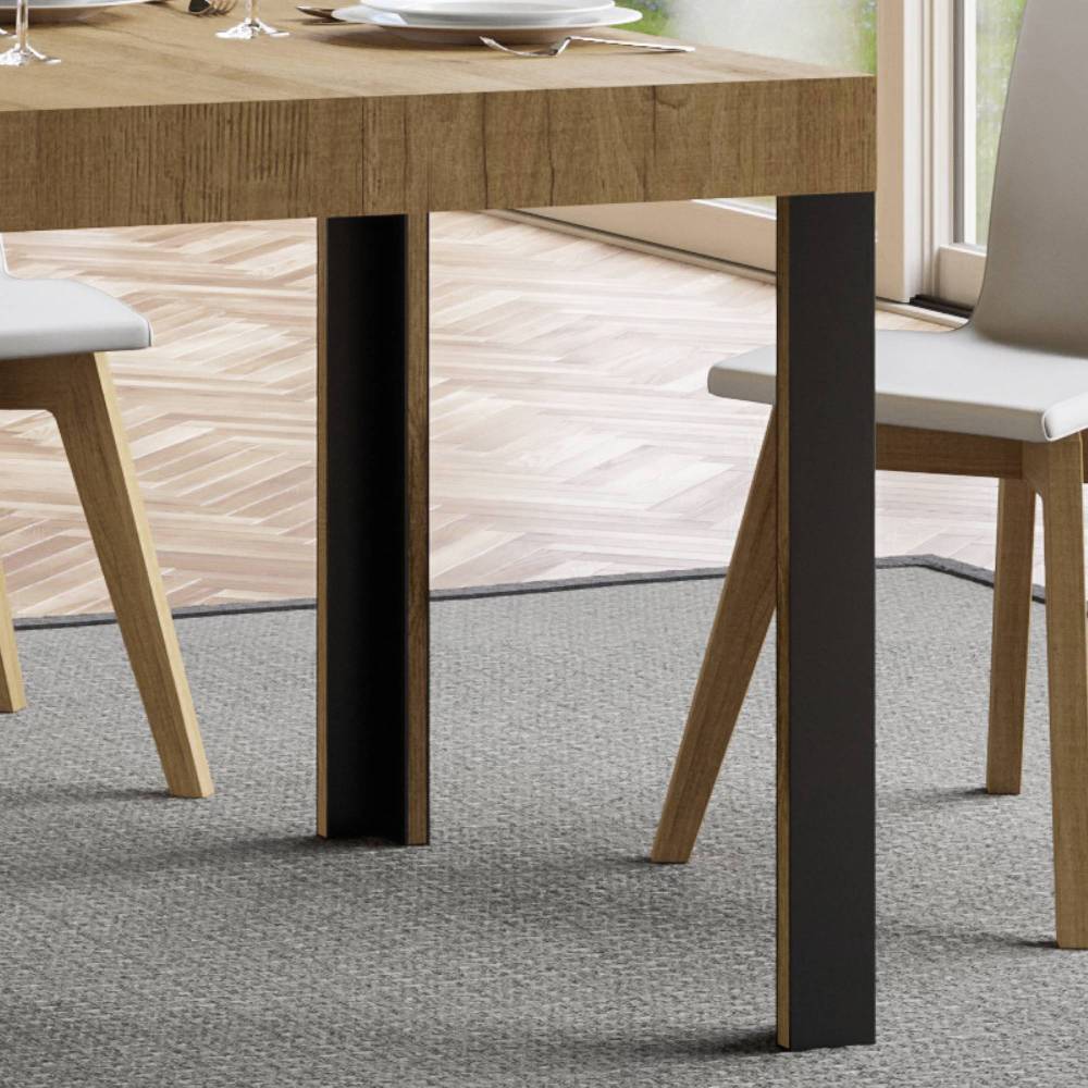 Itamoby Tavolo Linea Allungabile piano Quercia Natura 90×130 Allungato 234 telaio Antracite Black Friday