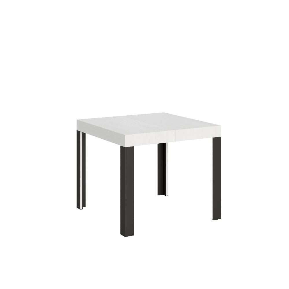 Itamoby Tavolo Linea Allungabile piano Bianco Frassino 90×90 Allungato 246 telaio Antracite