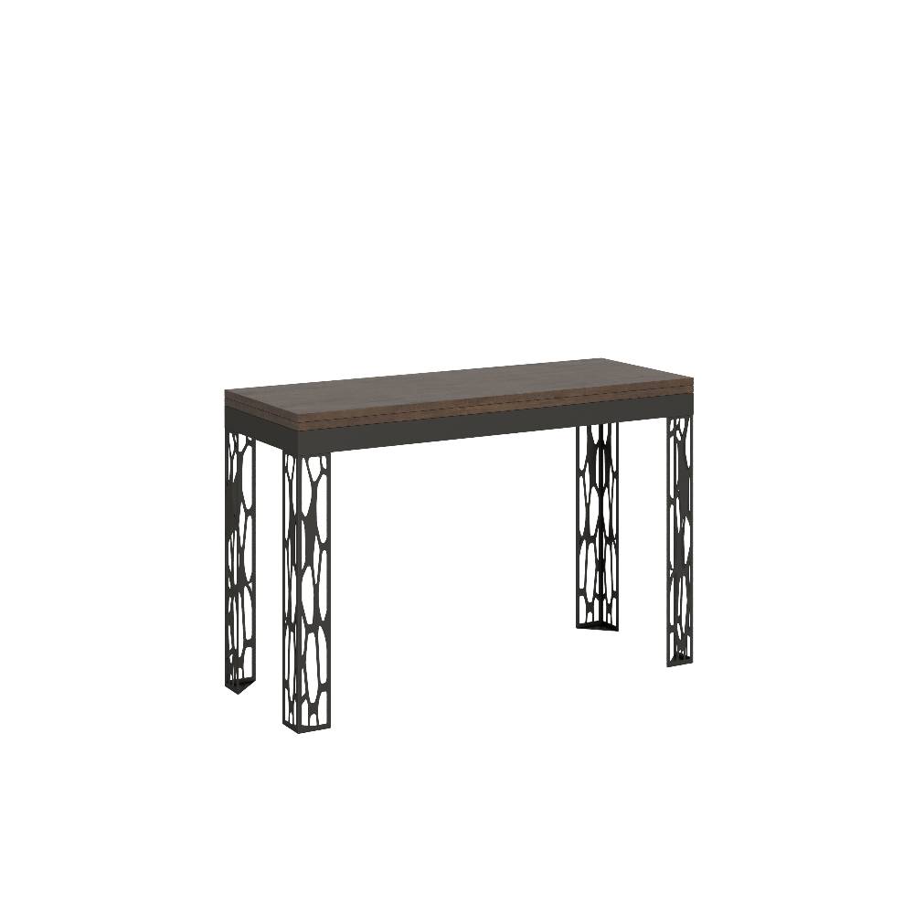 Itamoby Tavolo Ghibli Double Noce 120×45 aperto 120×90 gambe/telaio Antracite