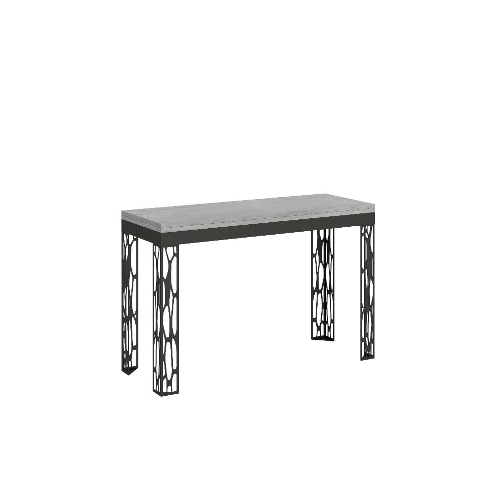 Itamoby Tavolo Ghibli Double Cemento 120×45 aperto 120×90 gambe/telaio Antracite
