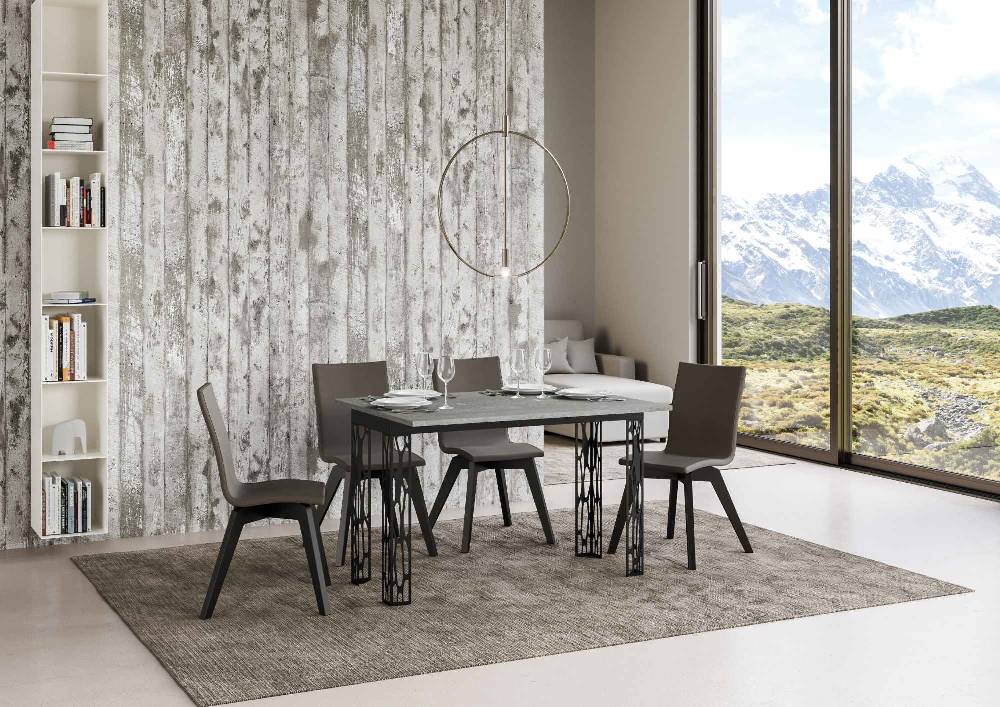 Itamoby Tavolo Ghibli Double Cemento 120×45 aperto 120×90 gambe/telaio Antracite Latest fashion
