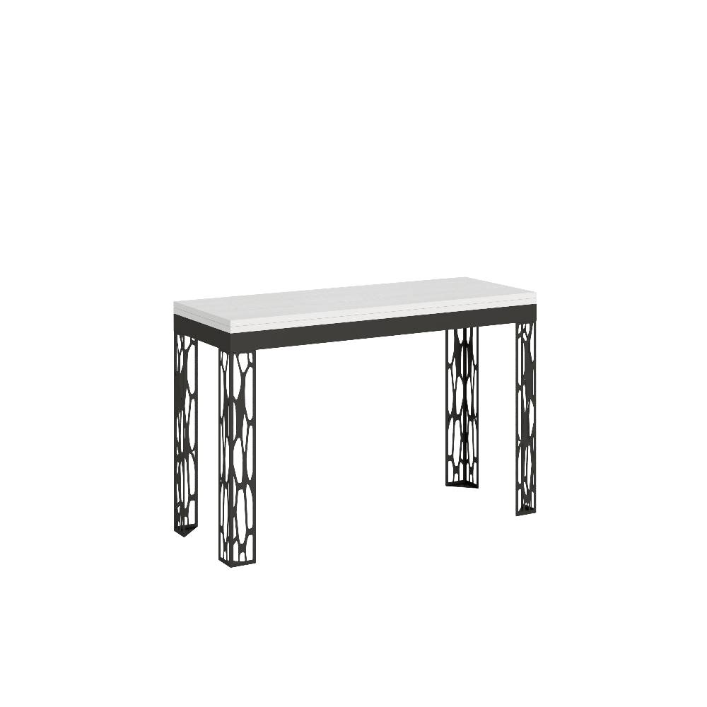 Itamoby Tavolo Ghibli Double Bianco Frassino 120×45 aperto 120×90 gambe/telaio Antracite