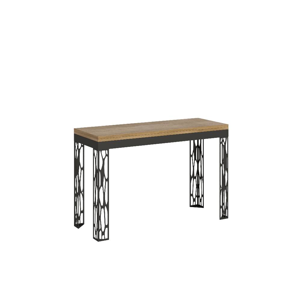 Itamoby Tavolo Ghibli Double Quercia Natura 120×45 aperto 120×90 gambe/telaio Antracite