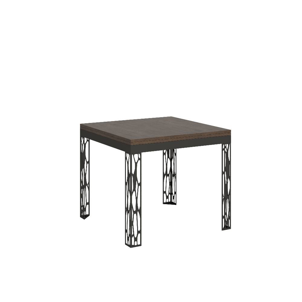 Itamoby Tavolo Ghibli Libra Noce 90×90 allungato 90×180 telaio Antracite