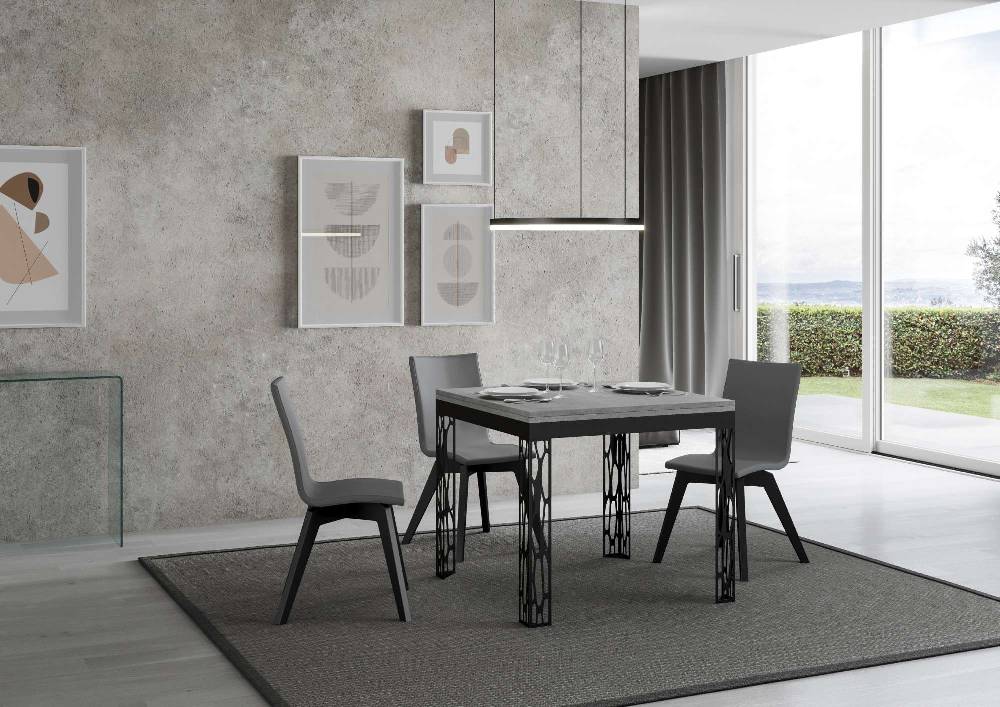 Itamoby Tavolo Ghibli Libra Cemento 90×90 allungato 90×180 telaio Antracite Lightning offer