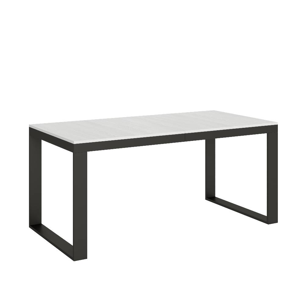 Itamoby Tavolo Tecno Evolution piano Bianco Frassino 90×180 Allungato 90×284 telaio Antracite