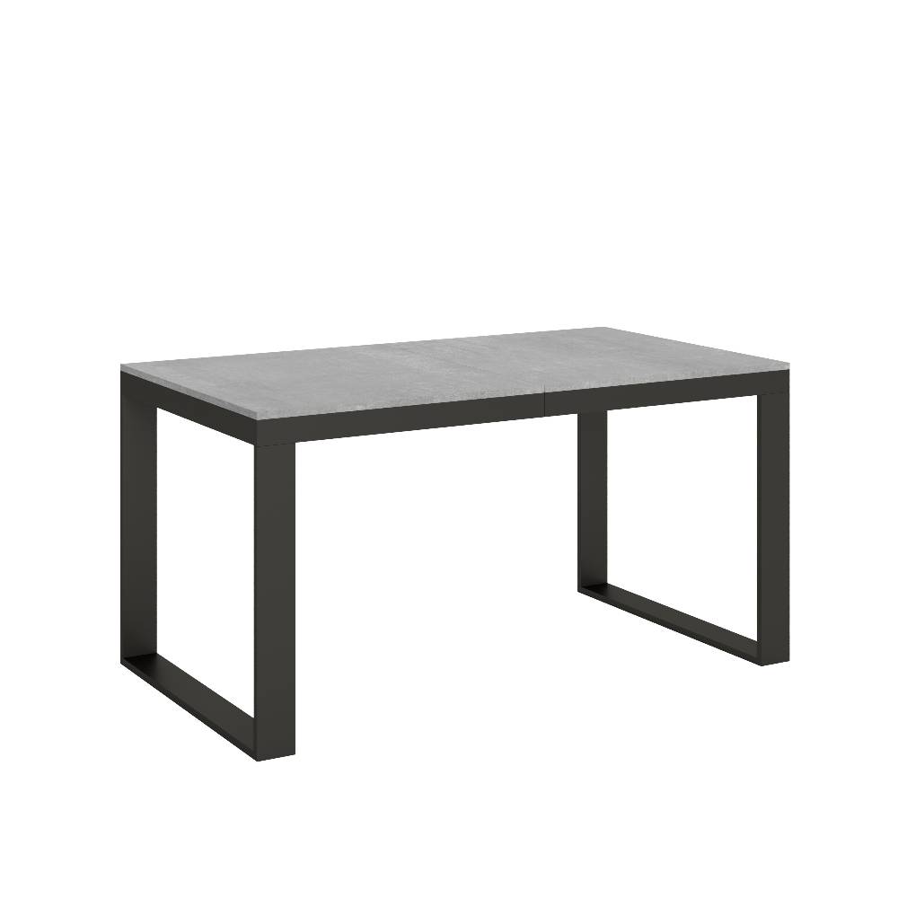 Itamoby Tavolo Tecno Evolution piano Cemento 90×160 Allungato 90×264 telaio Antracite