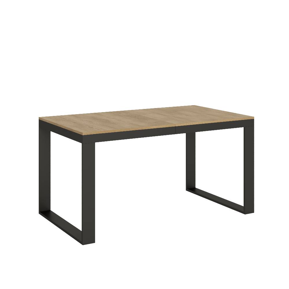 Itamoby Tavolo Tecno Evolution piano Quercia Natura 90×160 Allungato 90×264 telaio Antracite