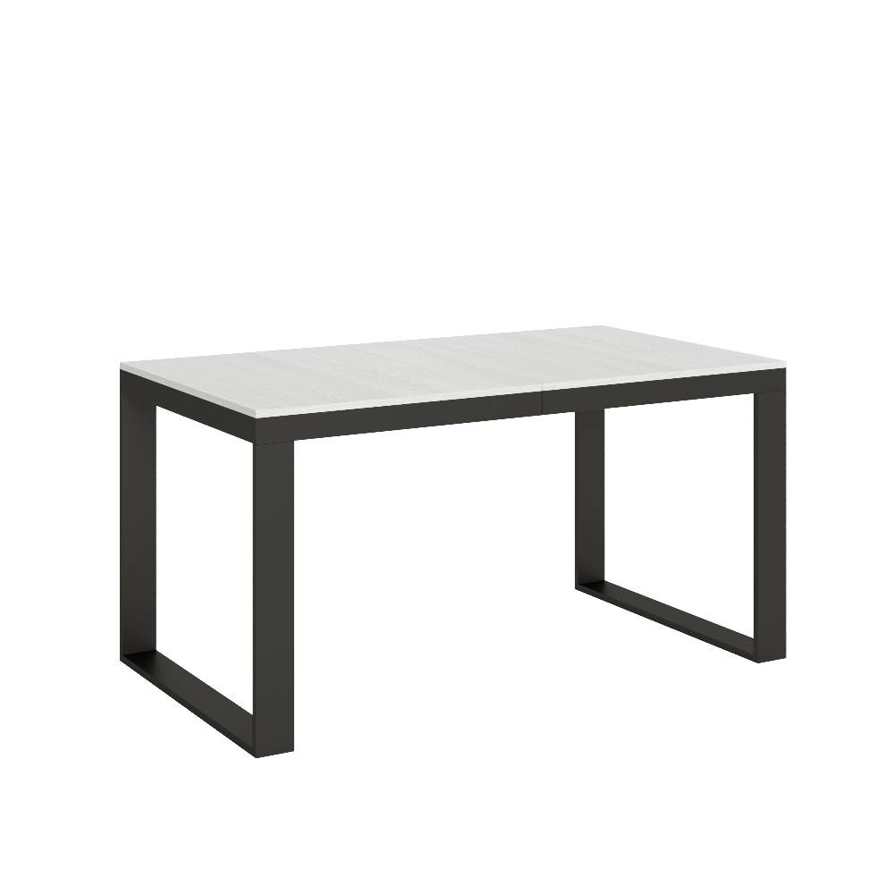 Itamoby Tavolo Tecno Evolution piano Bianco Frassino 90×160 Allungato 90×264 telaio Antracite