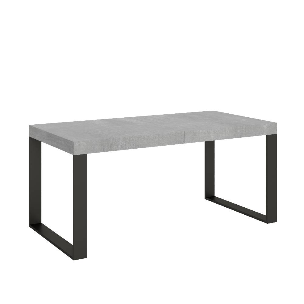 Itamoby Tavolo Tecno Premium Allungabile piano Cemento 90×180 Allungato 440 telaio Antracite