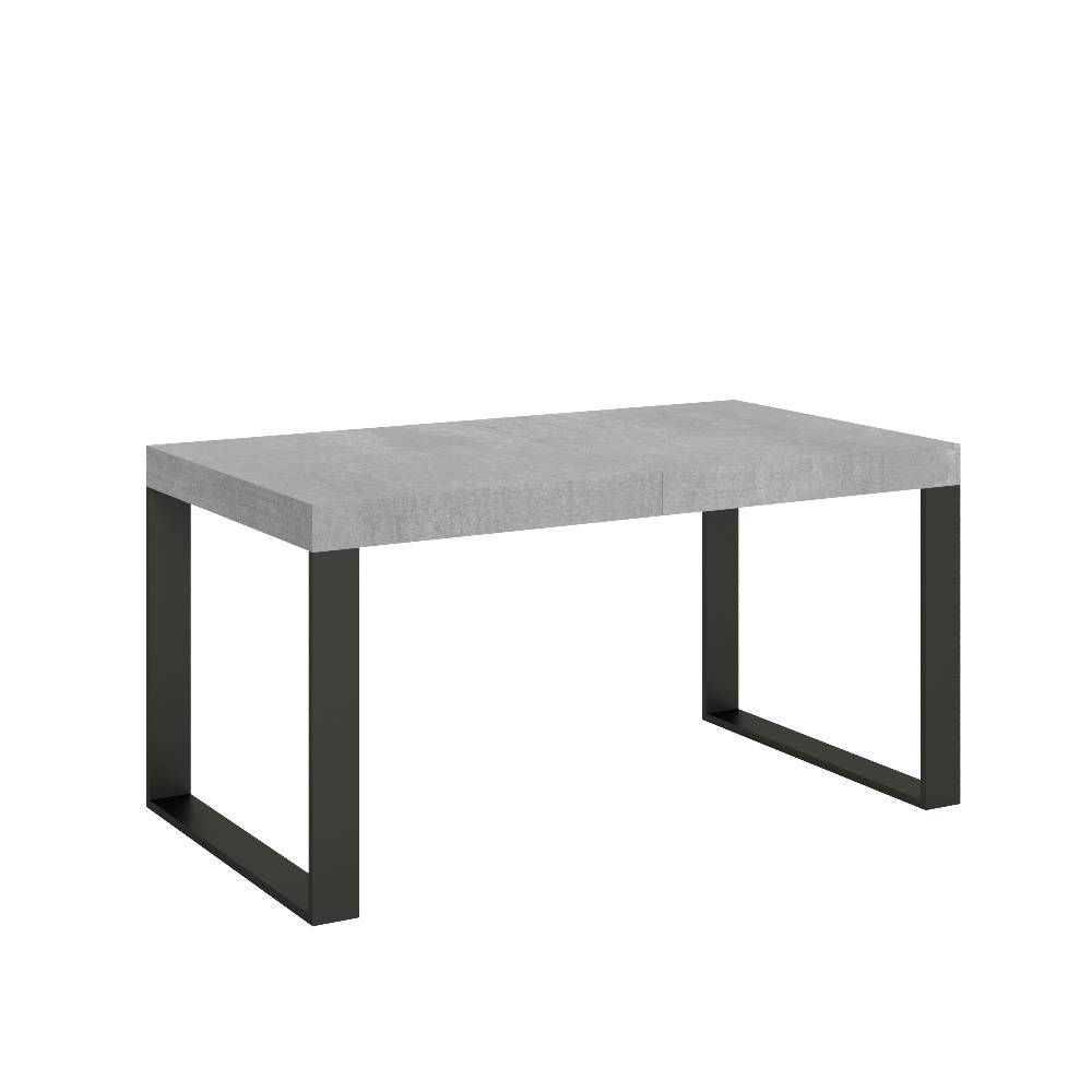 Itamoby Tavolo Tecno Premium Allungabile piano Cemento 90×160 Allungato 264 telaio Antracite