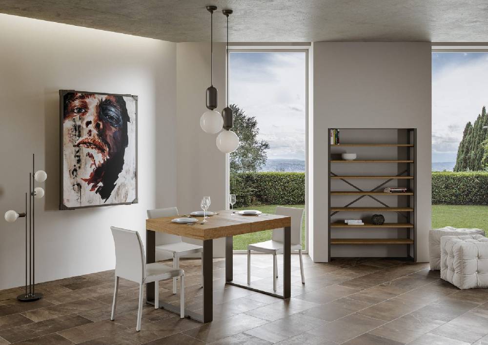 Itamoby Tavolo Tecno Premium Allungabile piano Quercia Natura 90×160 Allungato 264 telaio Antracite 50% di sconto per tempo limitato