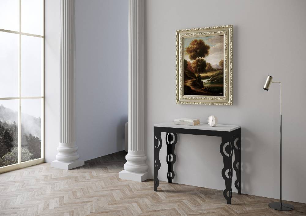 Itamoby Consolle Karamay Evolution Bianco Frassino telaio Antracite Spedizione Gratuita