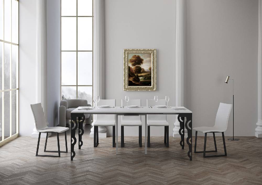 Itamoby Consolle Karamay Evolution Bianco Frassino telaio Antracite Spedizione Gratuita