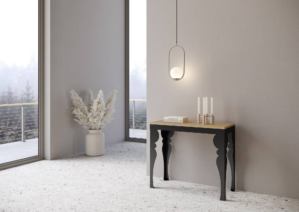 Itamoby Consolle Paxon Small Evolution Quercia Natura telaio Antracite Saldi Di Fabbrica
