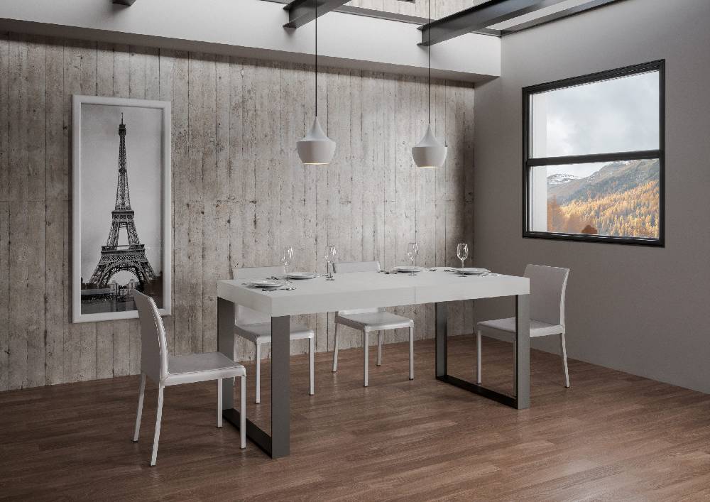 Itamoby Tavolo Tecno Allungabile piano Bianco Frassino 90×180 Allungato 440 telaio Antracite Comprare a buon mercato