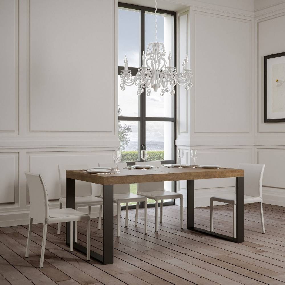 Itamoby Tavolo Tecno Allungabile piano Noce 90×160 Allungato 420 telaio Antracite Grande vendita