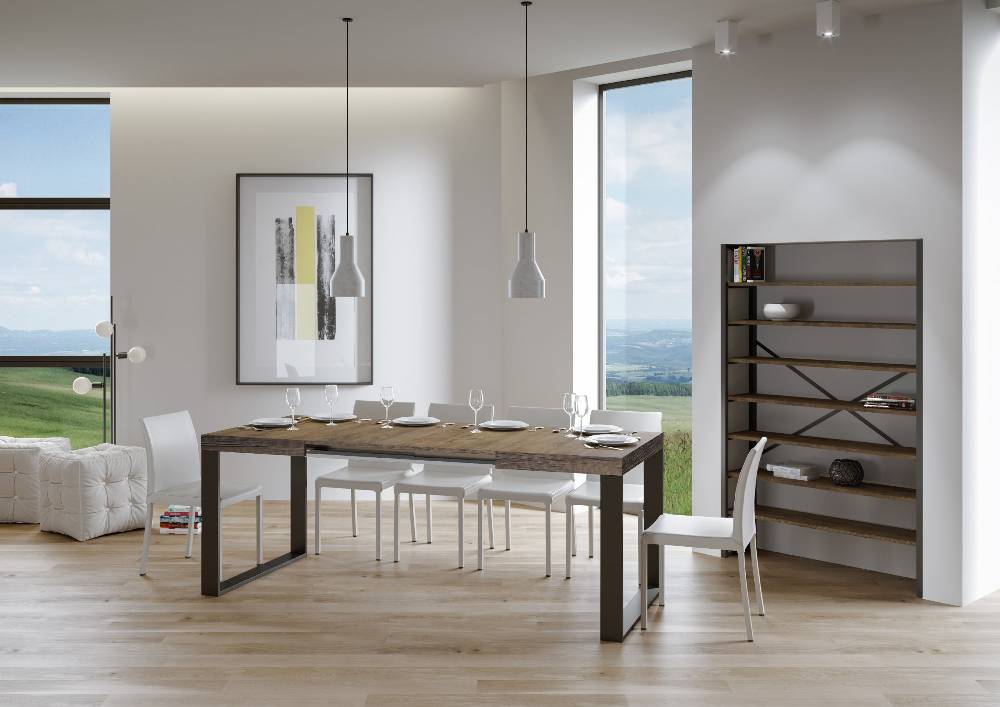 Itamoby Tavolo Tecno Allungabile piano Noce 90×160 Allungato 420 telaio Antracite Grande vendita
