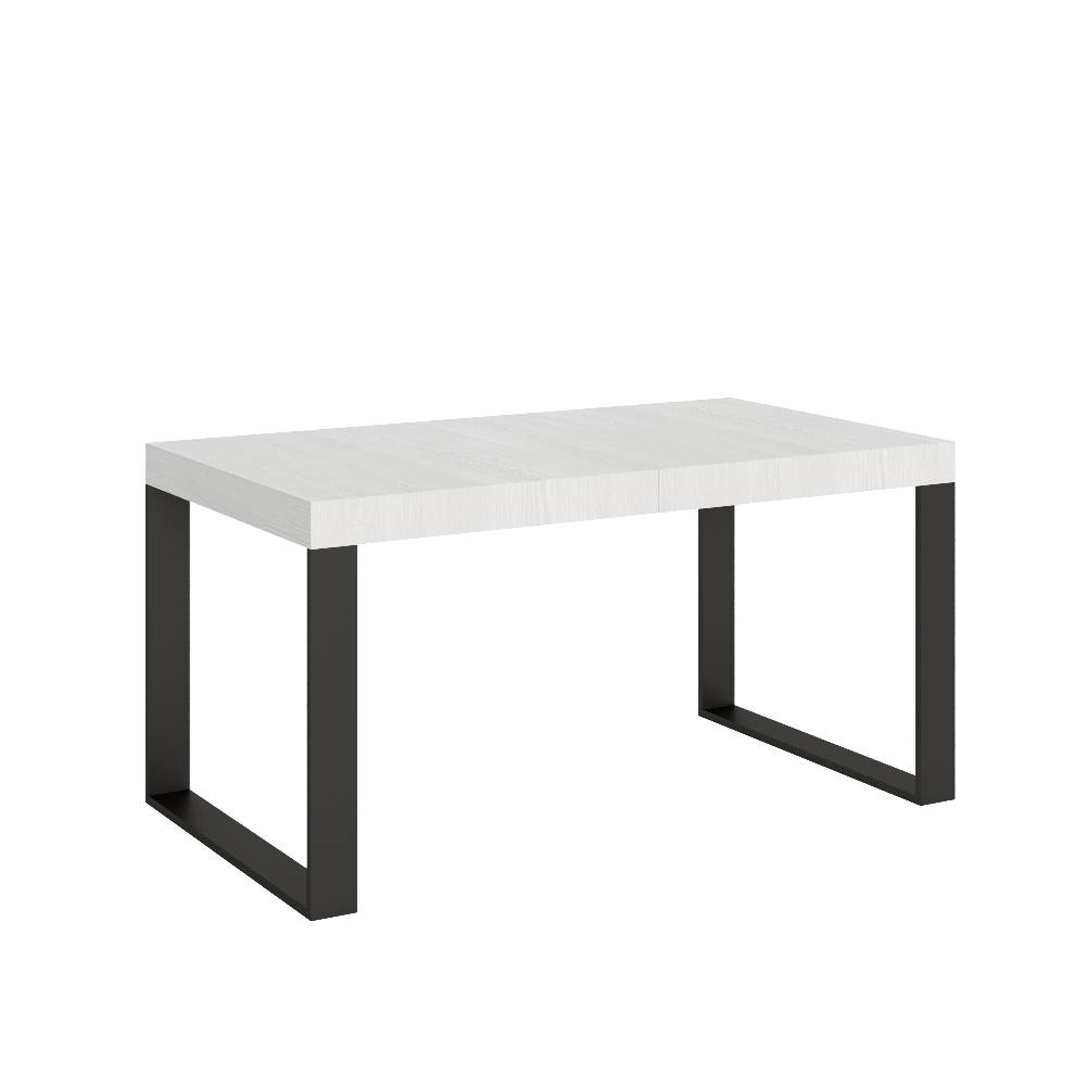 Itamoby Tavolo Tecno Allungabile piano Bianco Frassino 90×160 Allungato 420 telaio Antracite