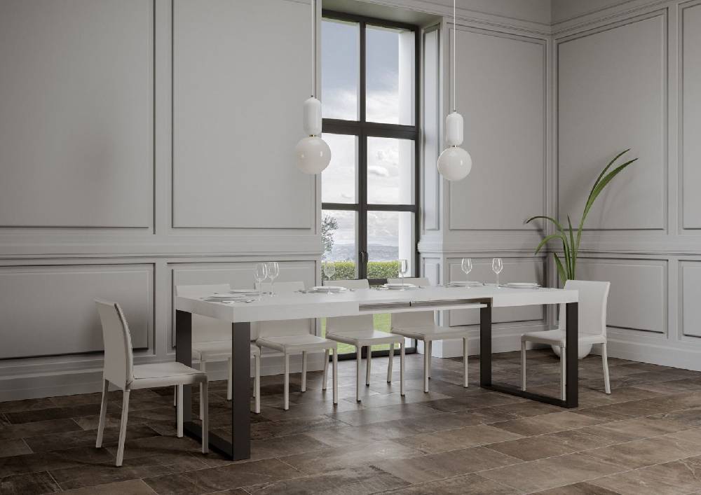 Itamoby Tavolo Tecno Allungabile piano Bianco Frassino 90×160 Allungato 420 telaio Antracite Shopping online