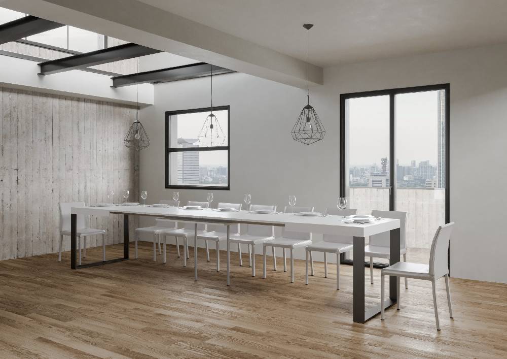 Itamoby Tavolo Tecno Allungabile piano Bianco Frassino 90×130 Allungato 390 telaio Antracite Cyber Monday