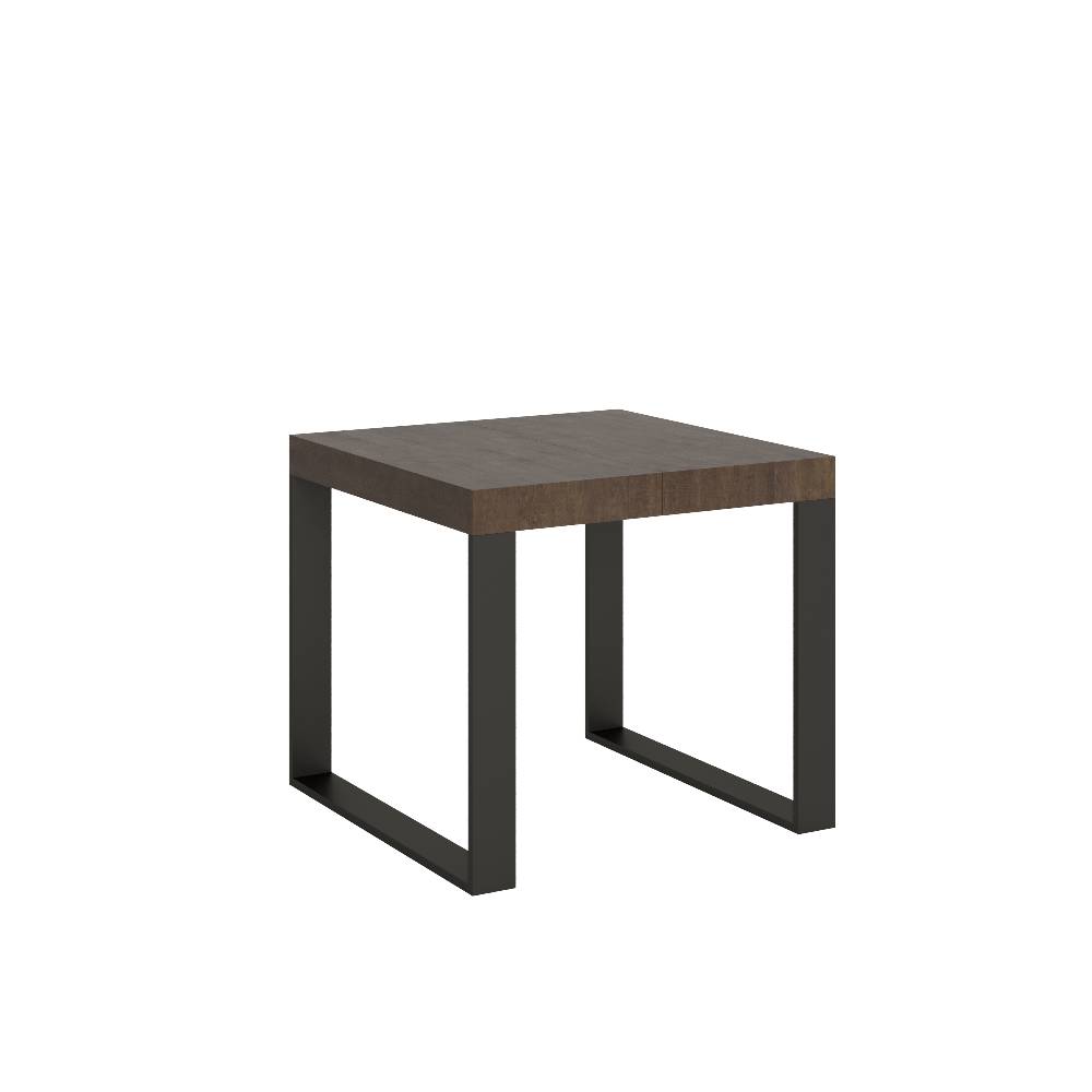 Itamoby Tavolo Tecno Allungabile piano Noce 90×90 Allungato 246 telaio Antracite