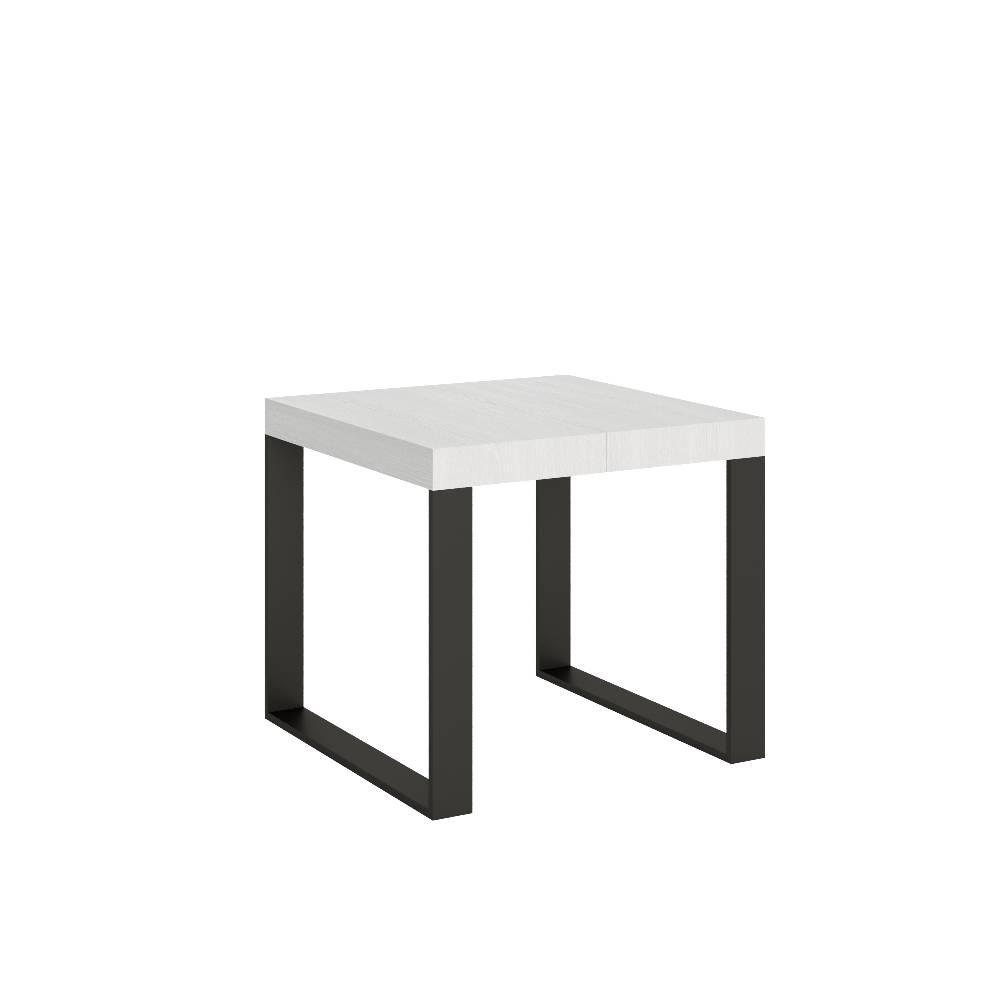 Itamoby Tavolo Tecno Allungabile piano Bianco Frassino 90×90 Allungato 246 telaio Antracite Grandi sconti