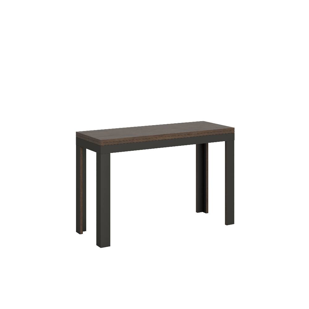 Itamoby Tavolo Linea Double Noce 120×45 aperto/Allungato 120×90/200×90 gambe/telaio Antracite Offerte giornaliere