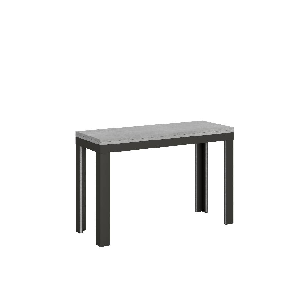 Itamoby Tavolo Linea Double Cemento 120×45 aperto/Allungato 120×90/200×90 gambe/telaio Antracite Offerte speciali
