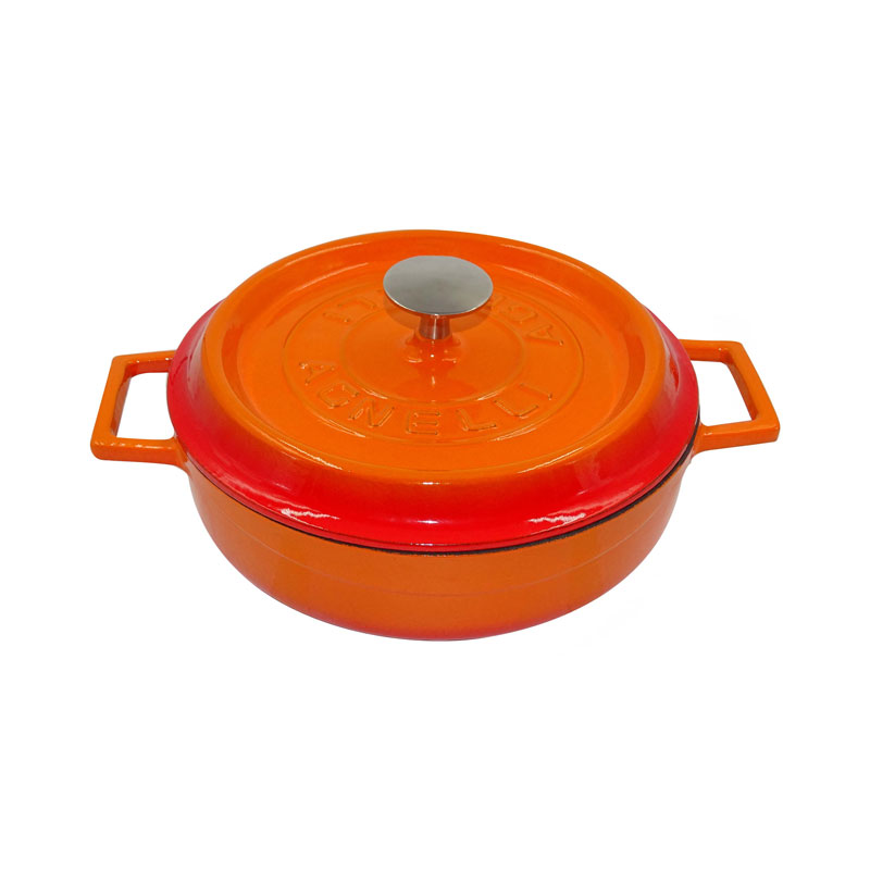 Pentole Agnelli Casseruola Slowcook bassa in ghisa – 2 maniglie