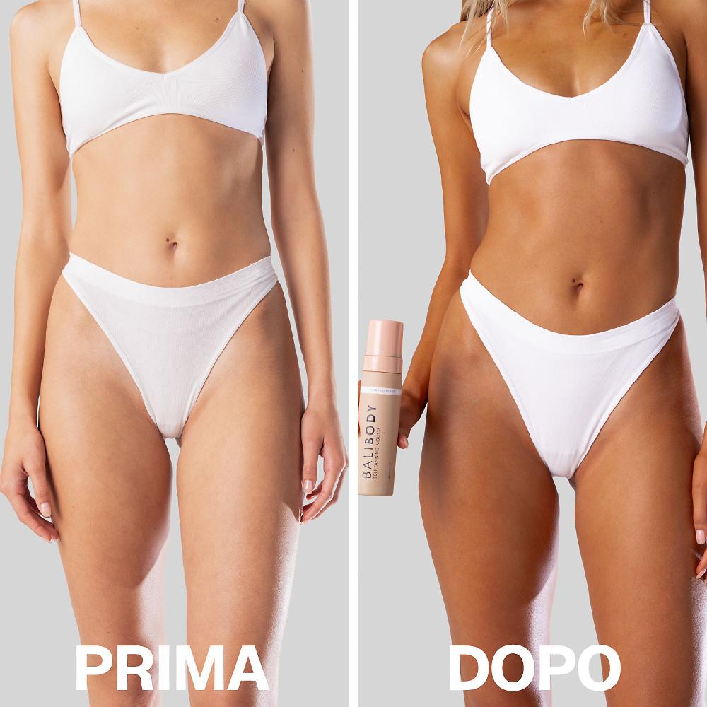 QVC Bali Body Mousse self tanning texture leggera + guanto vellutato Lightning offer