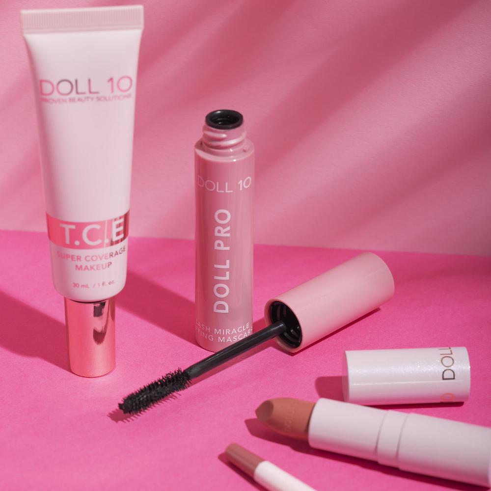 QVC Doll10 Fondotinta T.C.E. e pennello mascara matita e rossetto Pezzi Unici