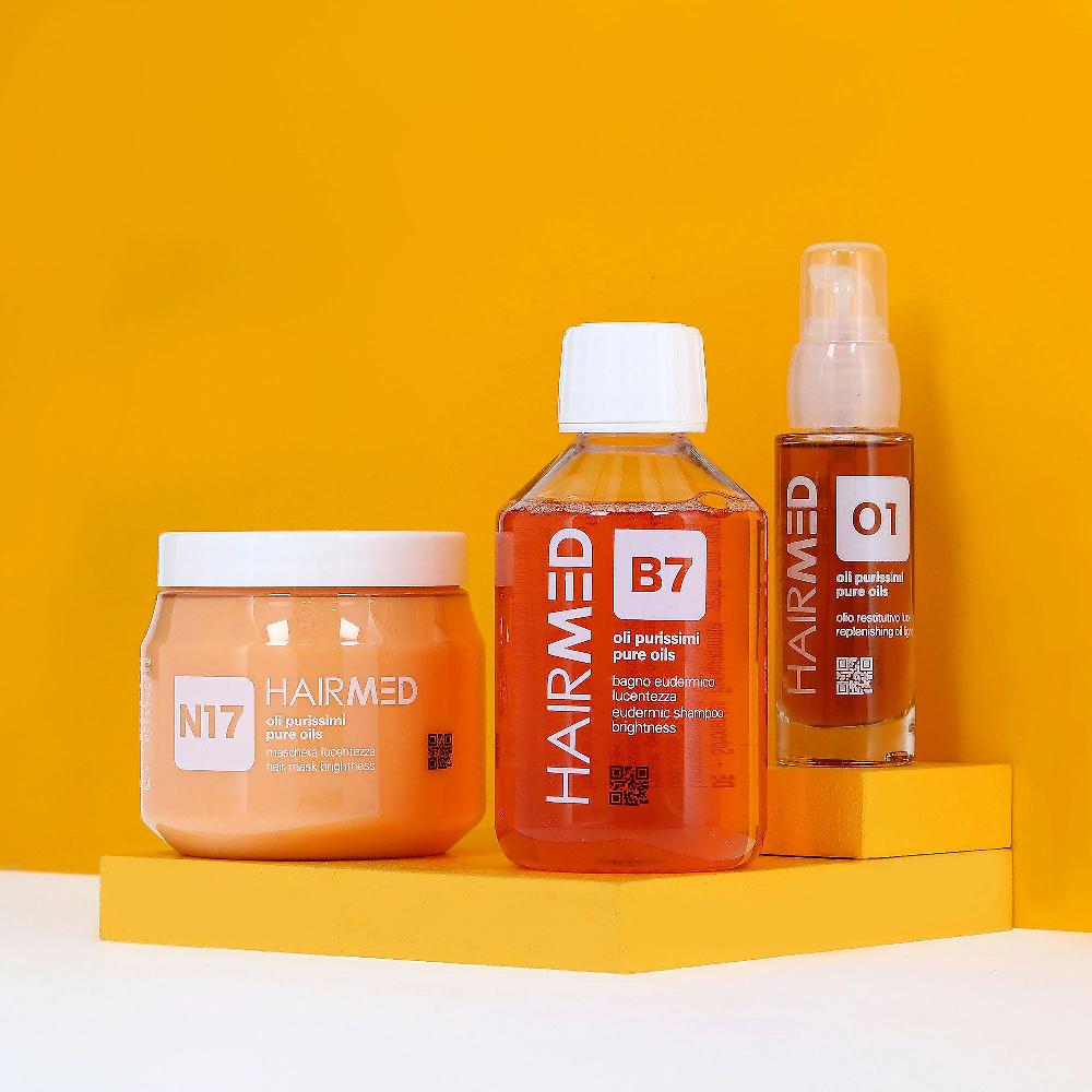QVC Hairmed Kit capelli shampoo B7 maschera N17 olio O1 Nuova