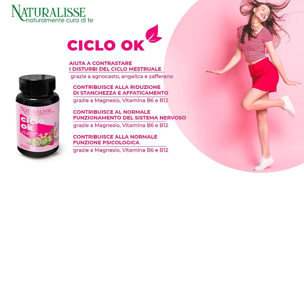 QVC Naturalisse Ciclo OK integratore alimentare Angelica Agnocasto Magnesio Soddisfazione Garantita