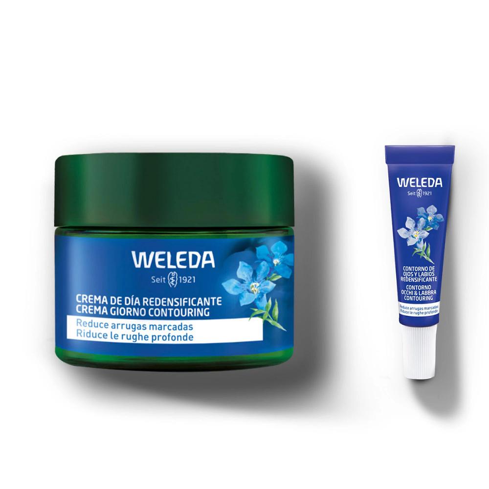 QVC Weleda Kit Genziana Blu: crema giorno + contorno occhi&labbra