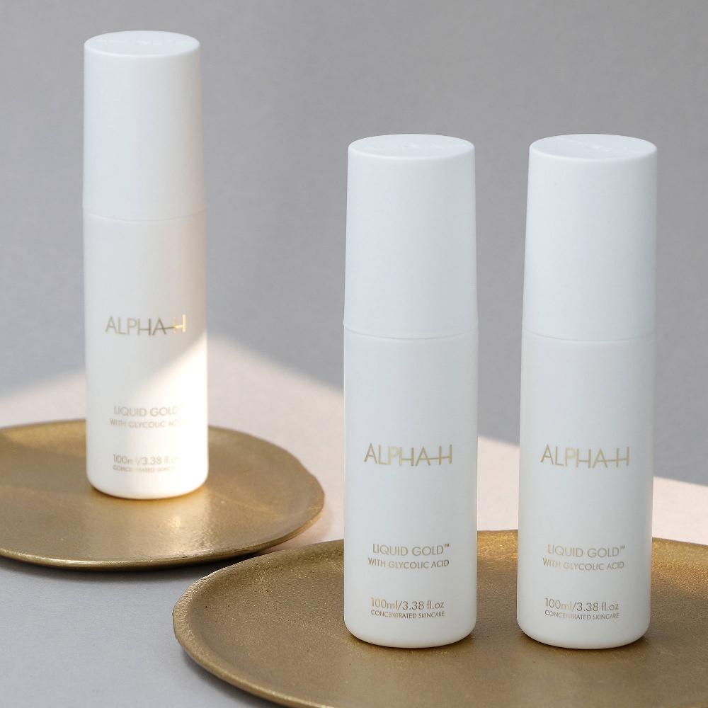 QVC Alpha - H Liquid Gold Trio 3 trattamenti all'acido glicolico Trasporto libero internazionale