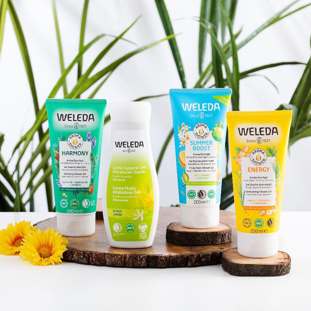 QVC Weleda Kit Summer Fresh 3 bagnoschiuma e 1 crema idratante corpo Offerta esclusiva