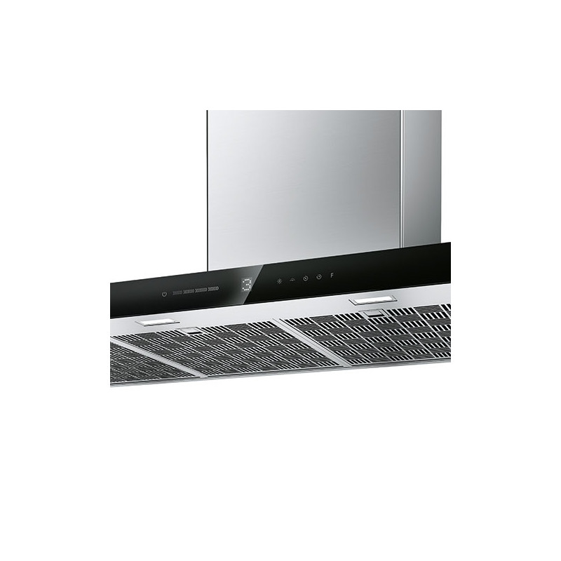 Franke T-SHAPE AVANT-SILENCE FTLN H45 X/BK GLASS A90 FRK Cappa aspirante a parete Nero Acciaio inox 750 m³/h A+ Vendita Calda