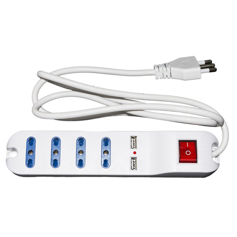 Link Accessori LKMP04USB prolunghe e multiple 1 5 m 4 presa(e) AC Interno Bianco