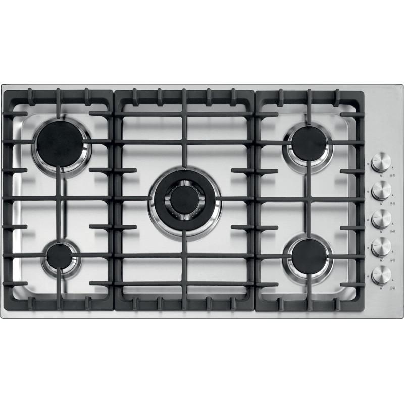 Barazza 1POF90 piano cottura Nero Acciaio inox Da incasso Gas 5 Fornello(i) Spedizione Gratuita