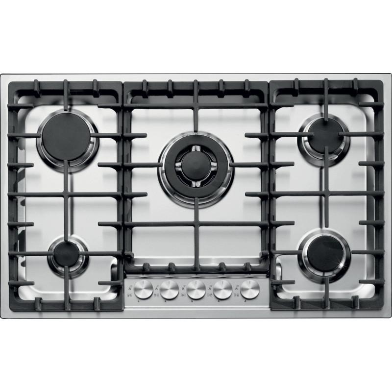 Barazza 1POF80 piano cottura Nero Acciaio inox Da incasso Gas 5 Fornello(i) Pezzi Unici