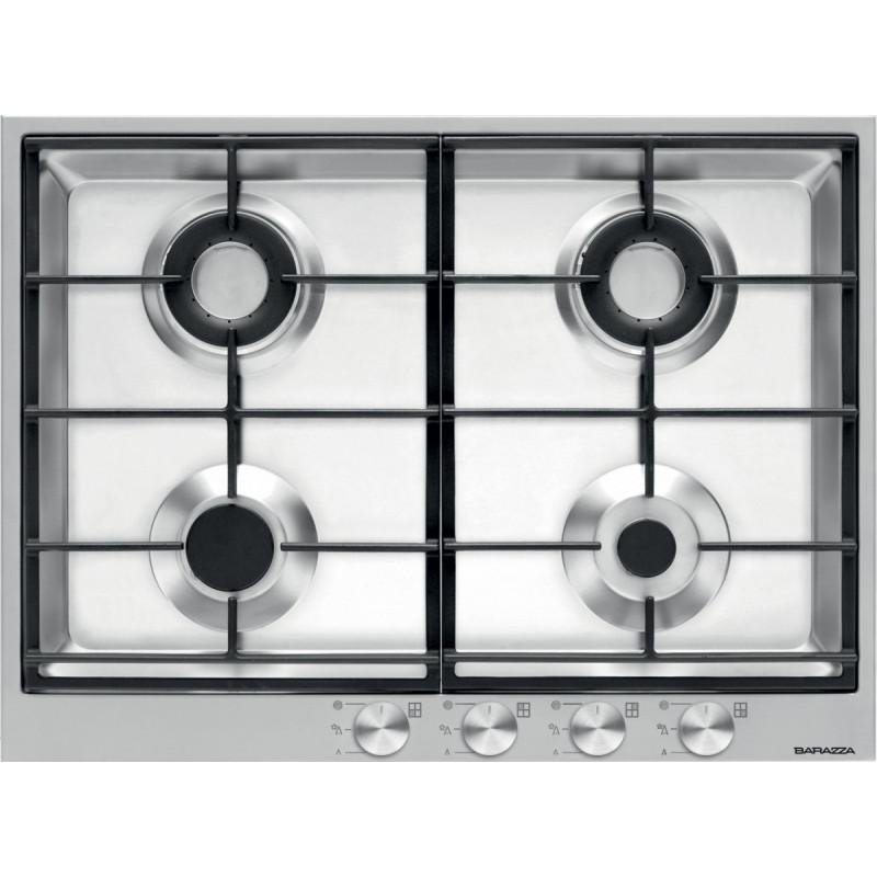 Barazza 1PBF74 piano cottura Nero Acciaio inox Da incasso Gas 4 Fornello(i)