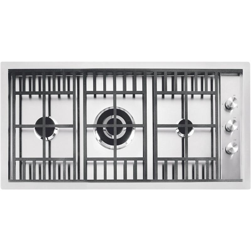 Barazza 1PLB2T piano cottura Nero Acciaio inox Da incasso Gas 3 Fornello(i)