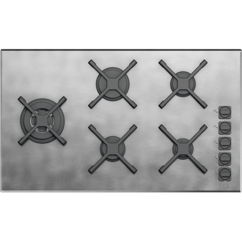 Barazza 1PUN95 piano cottura Nero Acciaio inox Da incasso Gas 5 Fornello(i)