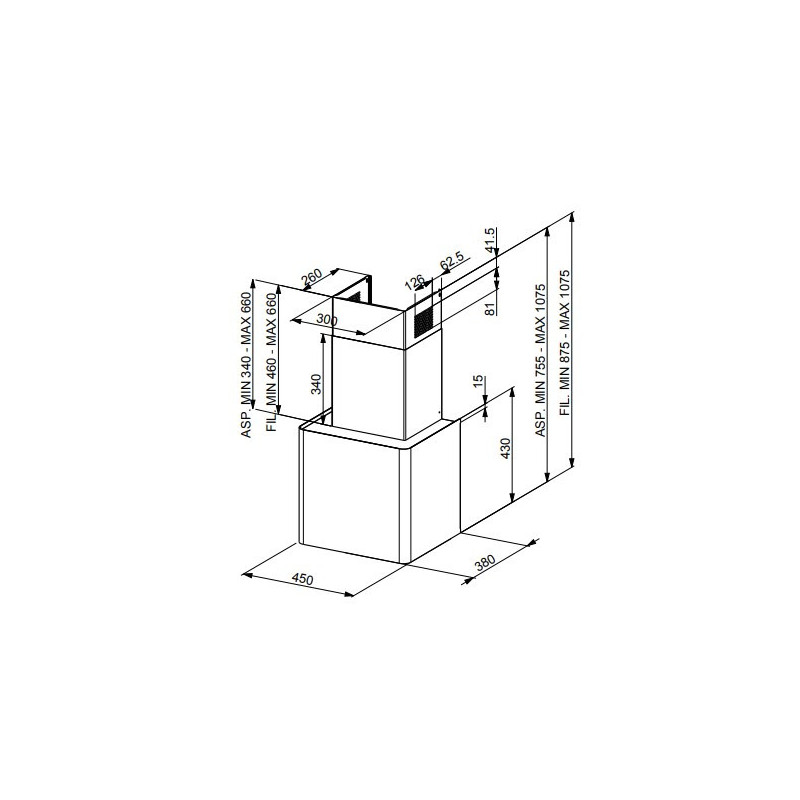 FABER S.p.A. Lithos EG6 WH Matt LED A45 Cappa aspirante a parete Bianco 580 m³/h C