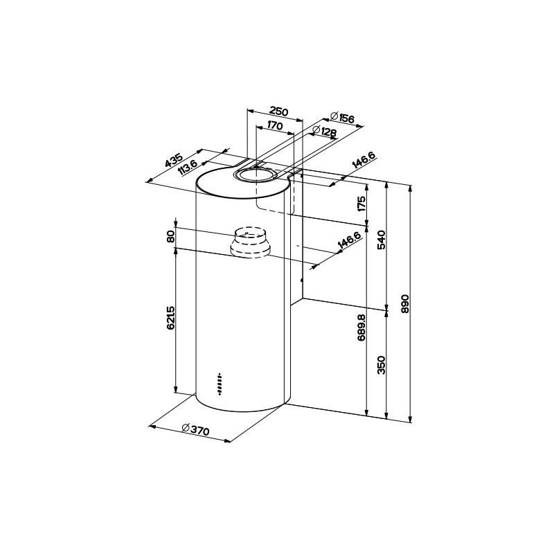 FABER S.p.A. Cylindra Plus WH GLOSS A37 Cappa aspirante a parete Bianco 680 m³/h I Più Venduti