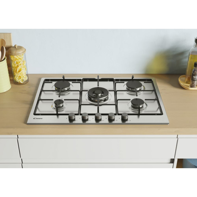 Candy Timeless CDOY7W4X Acciaio inox Da incasso 74 cm Gas 5 Fornello(i) 2025