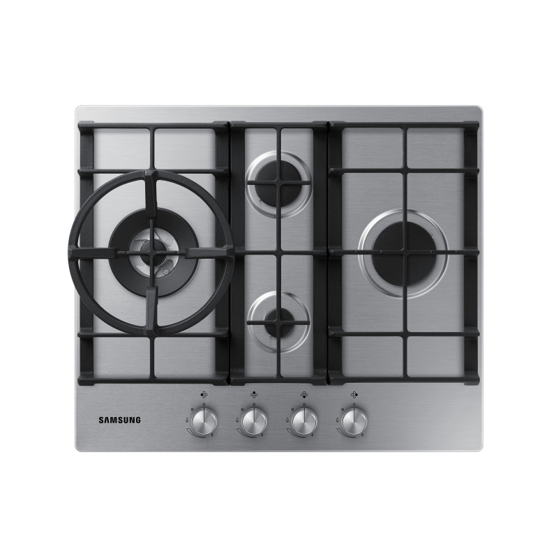 Samsung NA64H3031BS Piano cottura a gas 60cm 4 bruciatori Griglie in ghisa Inox Pezzi Unici